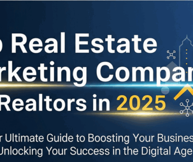 create an blog banner in landscape- 1200 x 628 pixels     Top Real Estate Marketing Companies for Realtors in 2025 (1)